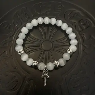 Chrome Hearts classic retro multi-element white cat’s eye bracelet