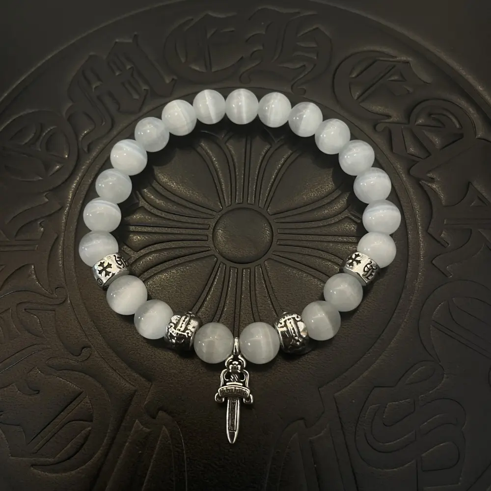 Chrome Hearts classic retro multi-element white cat’s eye bracelet