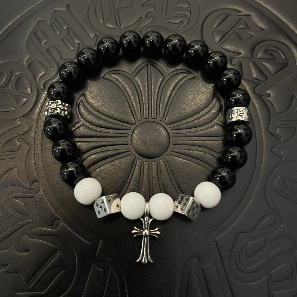 Chrome Hearts Classic Retro Multi-element Obsidian Bracelet