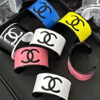 Chanel acrylic colorful wide bracelet