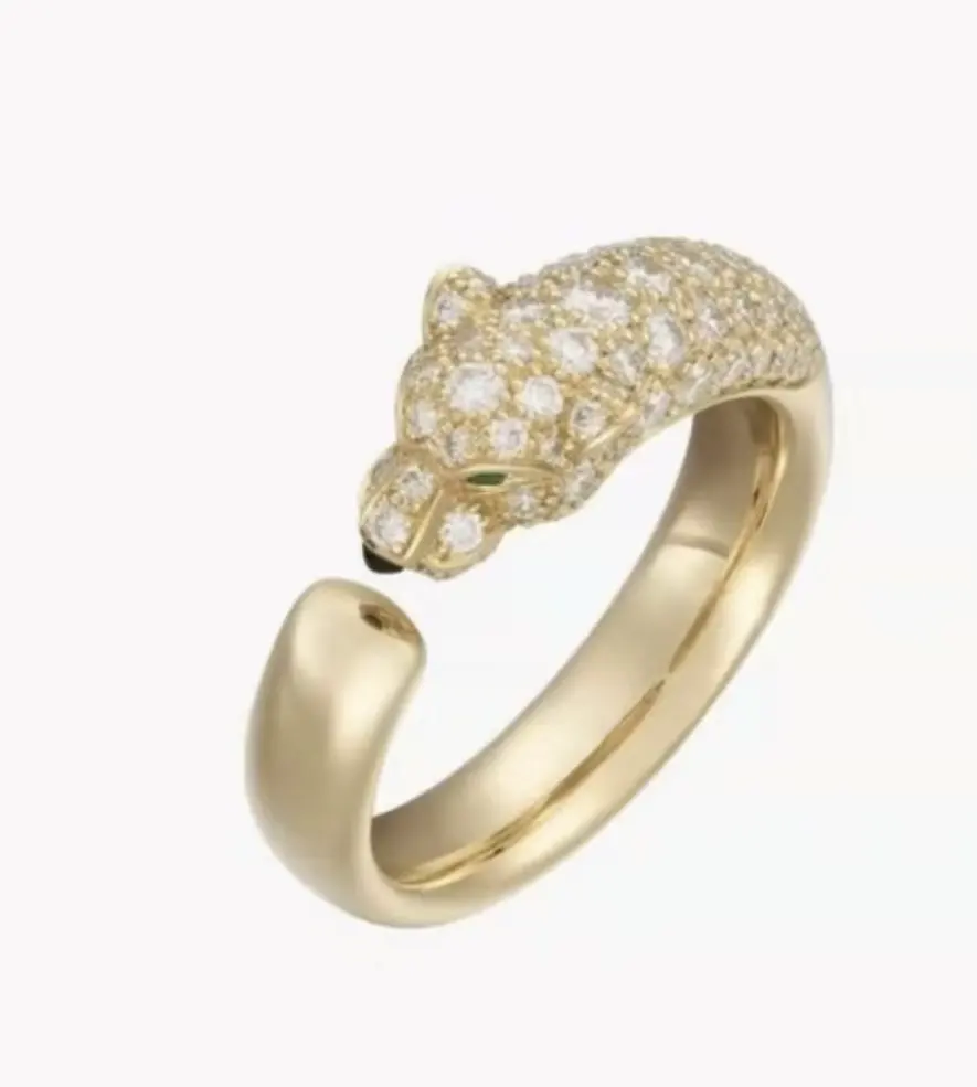 Cartier leopard ring Domineering leopard ring Panthère de Cartier leopard open ring 18K