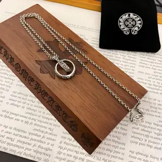 Chrome Hearts Classic Vintage Necklace Double Ring Pendant