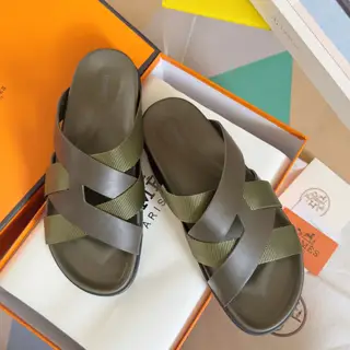 Hermès Kazimir series cross webbing waterproof platform sandals retro second uncle shoes H