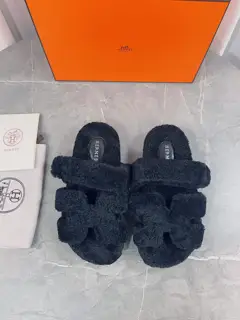Hermès Fur Slippers
