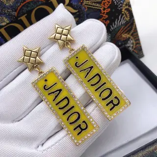 Dior Jadior letters original new product yellow tag star earrings high-end quality