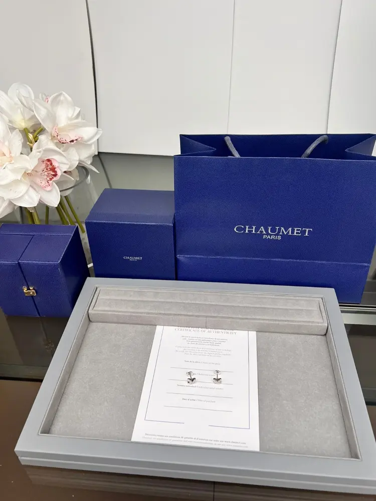 Chaumet cross-over diamond earrings