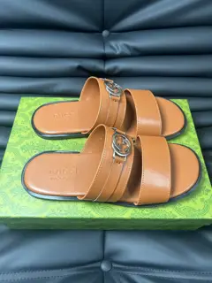 Gucci Double G Presbyopic Flip Flops Cross Sandals Thick Sole Slippers Beach Shoes