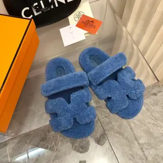 Hermès Fur Slippers