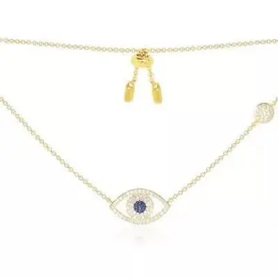 Apm monaco crystal diamond devil’s eye necklace