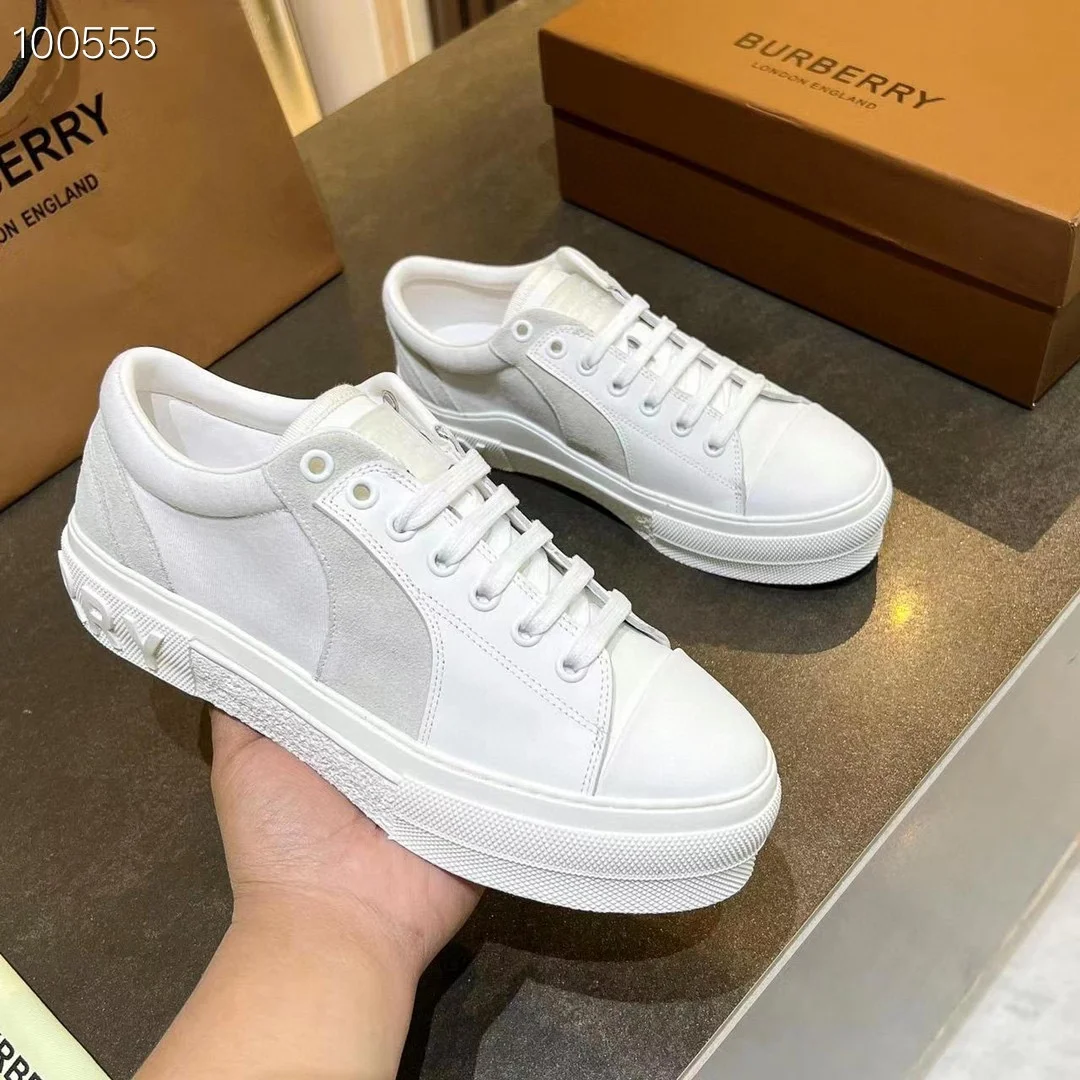 BURBERRY Retro plaid cotton sneakers