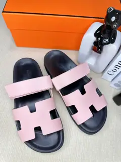 Hermès new oran cowhide H slippers. Paris original flyback mold perfect creation of the