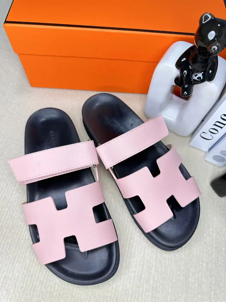 Hermès new oran cowhide H slippers. Paris original flyback mold perfect creation of the