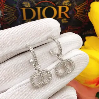 Dior ear hook silver CD diamond Earrings