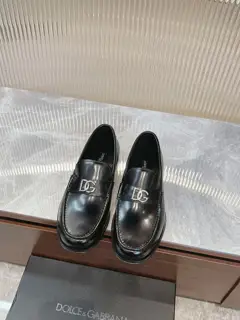 Dolce & Gabbana Cowhide/Glossy Leather Business Casual Men’s Shoes Loafers