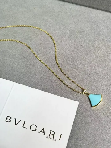 Tiffany Bvlgari turquoise fan necklace