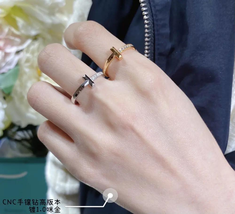 Tiffany T1 Ring 7 high carbon diamonds inlaid