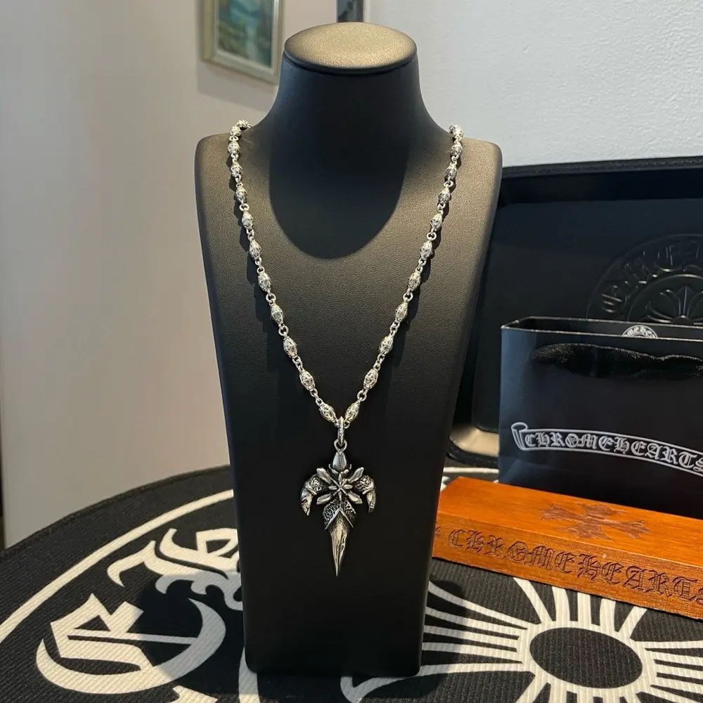 Chrome Hearts Classic retro multi-element necklace Armor pendant Concave and convex shapes