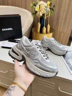 Chanel casual sneakers in silver