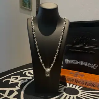 Chrome Hearts Classic Cross Flower Ball Skull Necklace