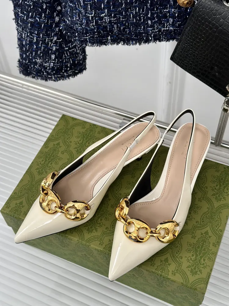 Gucci 24S metal chain slingback sandals