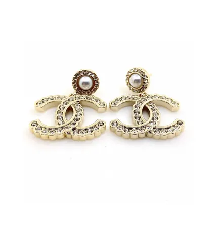 Chanel Double C earrings with diamonds and pearls