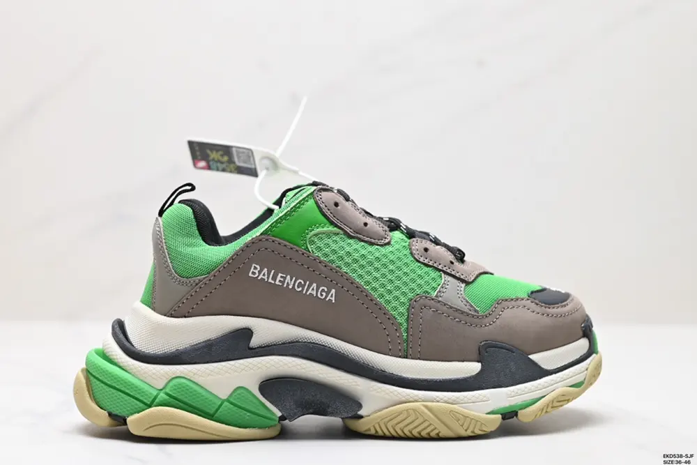 Balenciaga Triple S polyester fabric leather shock-absorbing non-slip wear-resistant 524039
