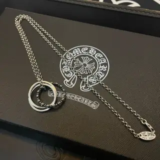 Chrome Hearts Classic Vintage Necklace Triple Ring Pendant