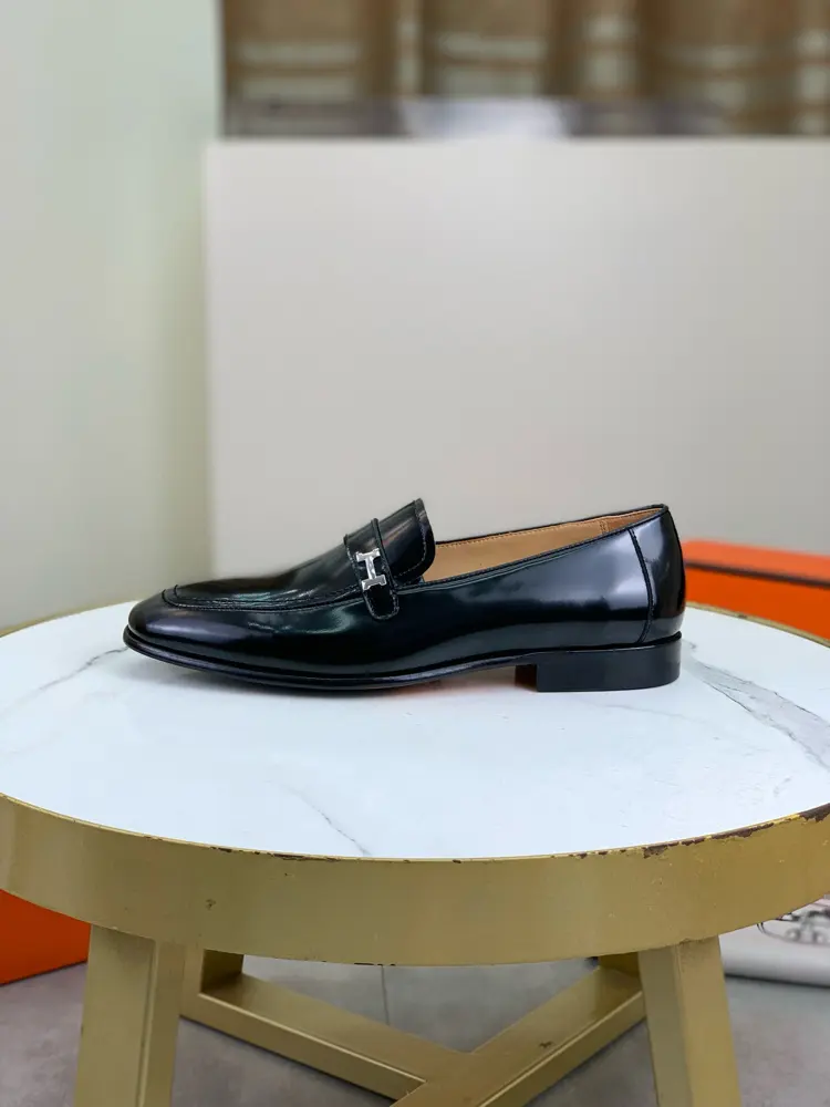 Hermès Men’s Fashion Formal and Casual Leather Shoes Slip-on Style