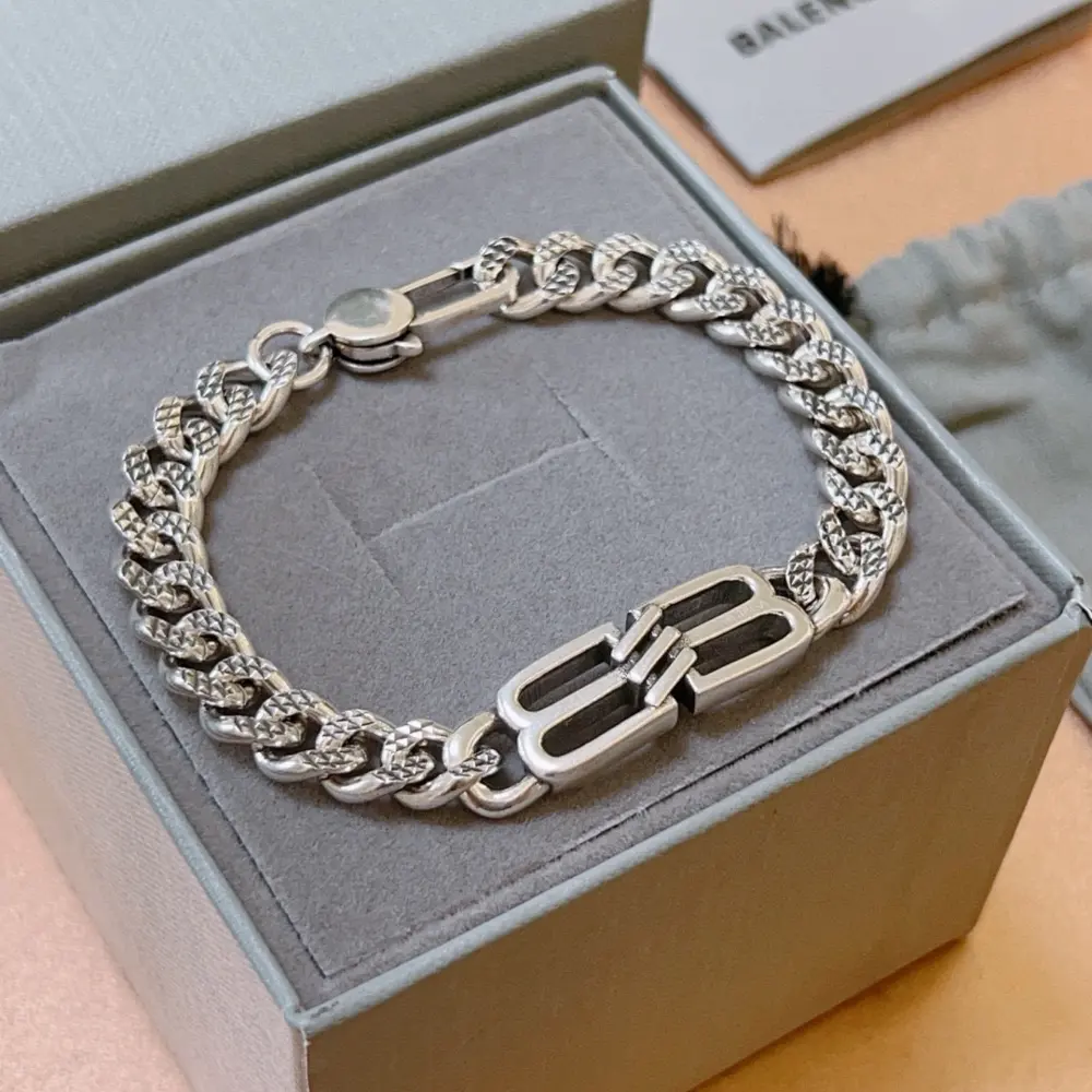 Balenciaga natural rose quartz bracelet