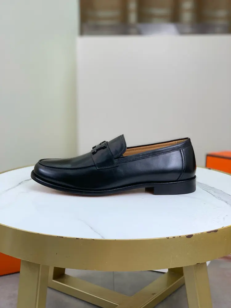 Hermès Men’s Fashion Formal and Casual Leather Shoes Slip-on Style