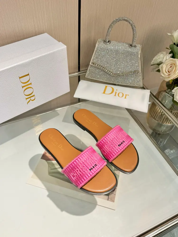 Dior new embroidered slippers