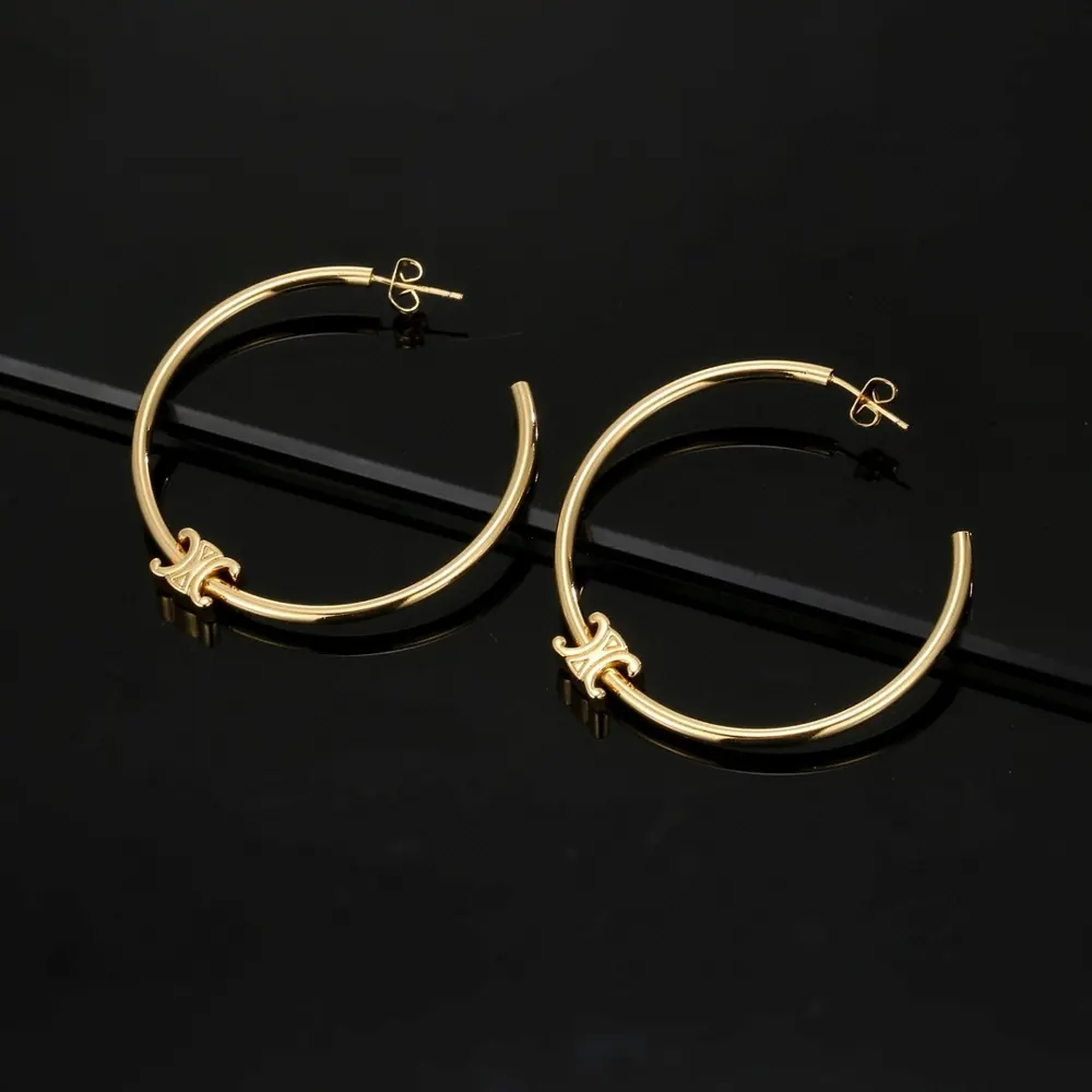 Celine Arc de Triomphe Large Hoop Earrings