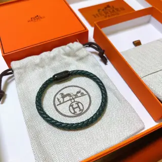 New Hermes bracelet braided bracelet thickened platinum version. High-end precision version