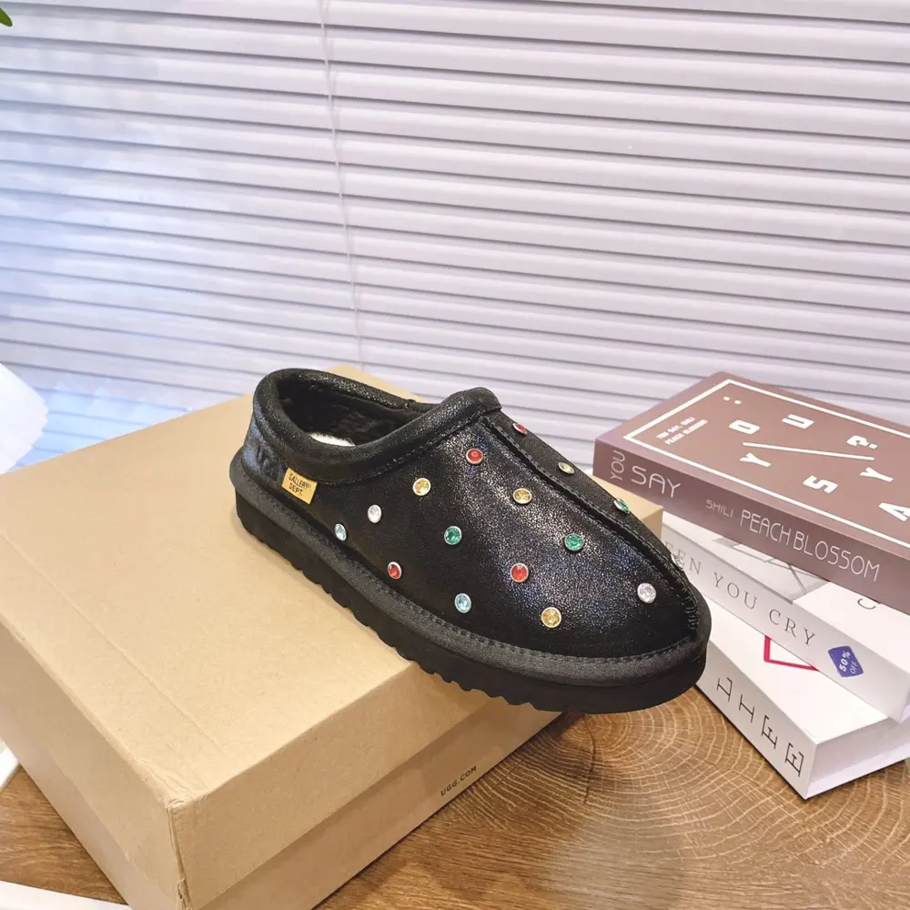 UGG Paint Diamond Thin-soled Slip-on Women’s Loafers Snow Boots Furry Shoes