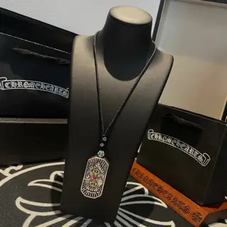 Chrome Hearts Classic retro necklace Skull wing pendant Concave and convex shapes with