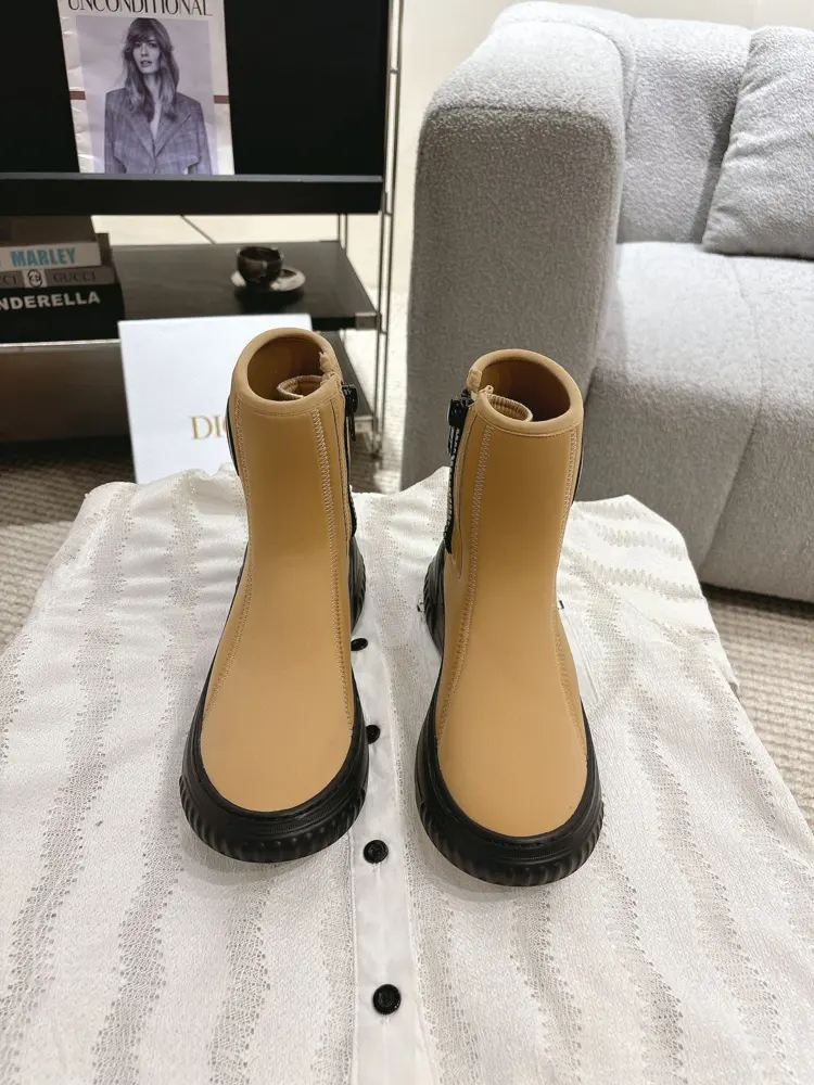 DIOR Autumn and Winter Stretch Fabric Boots