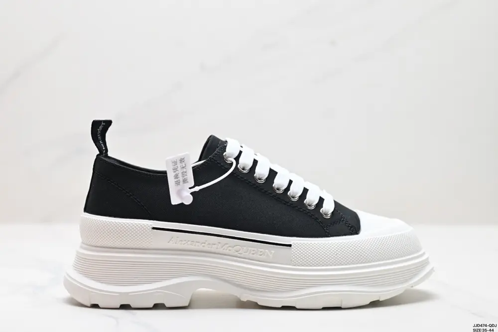 High quality McQueen canvas shoes Alexander McQueen new color thick-soled canvas shoes