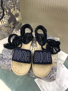 Dior pattern jacquard embroidered fisherman shoes