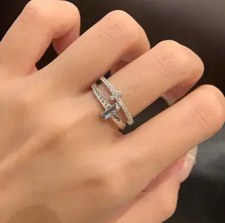 Tiffany CNC hand-set diamond cross ring Cross diamond ring