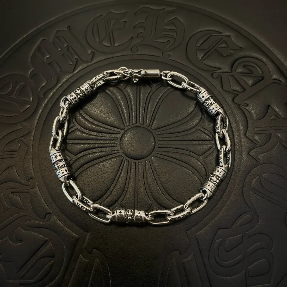 Chrome Hearts Classic Vintage Cross Flower Buckle Bracelet