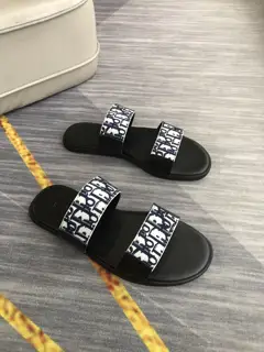 Dior men’s casual slippers Brand letter printed fabric on the upper