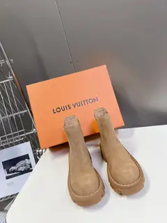 Louis Vuitton new thick-soled dad shoes couple leather boots are trendy and show youthful