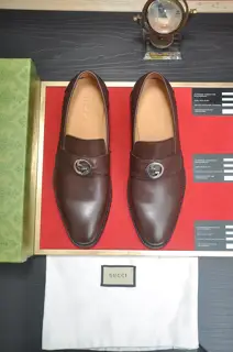 Gucci business leather shoes (full sheepskin lining) new models are here Original European