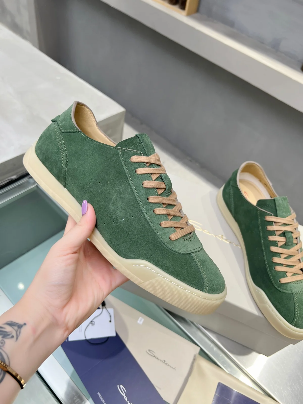 The Santoni leather goods brand originated in 1975. The founder