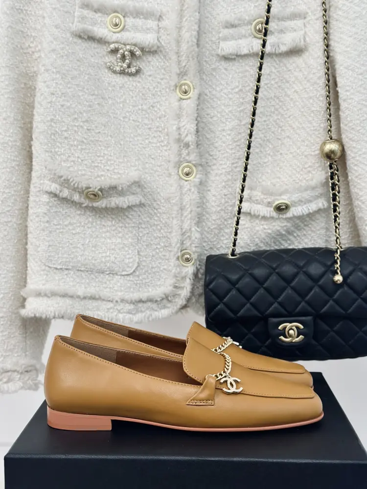 Chanel classic double C chain loafers