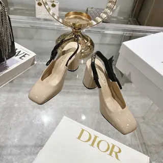 Dior 2025 early spring new Rhodes series special-shaped heel back sling women’s sandals