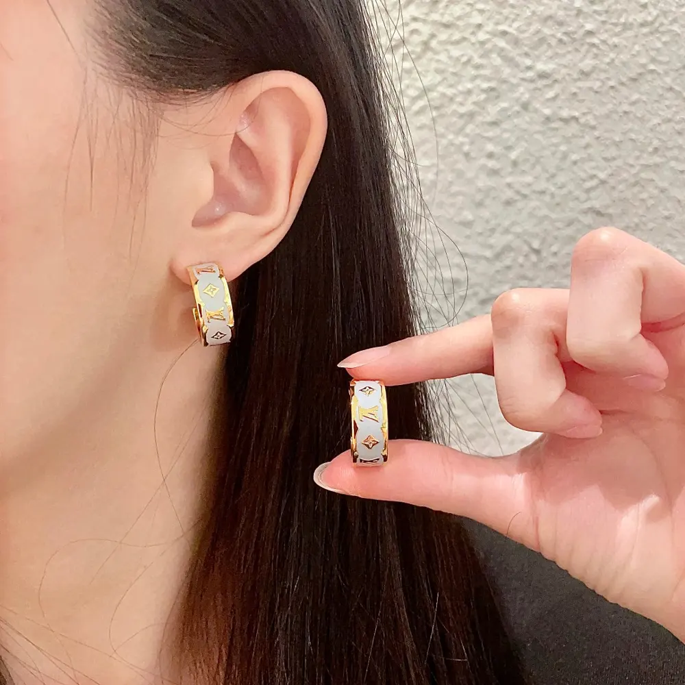 Louis Vuitton classic monogram earrings