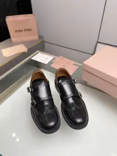 MIUMIU monk leather shoes