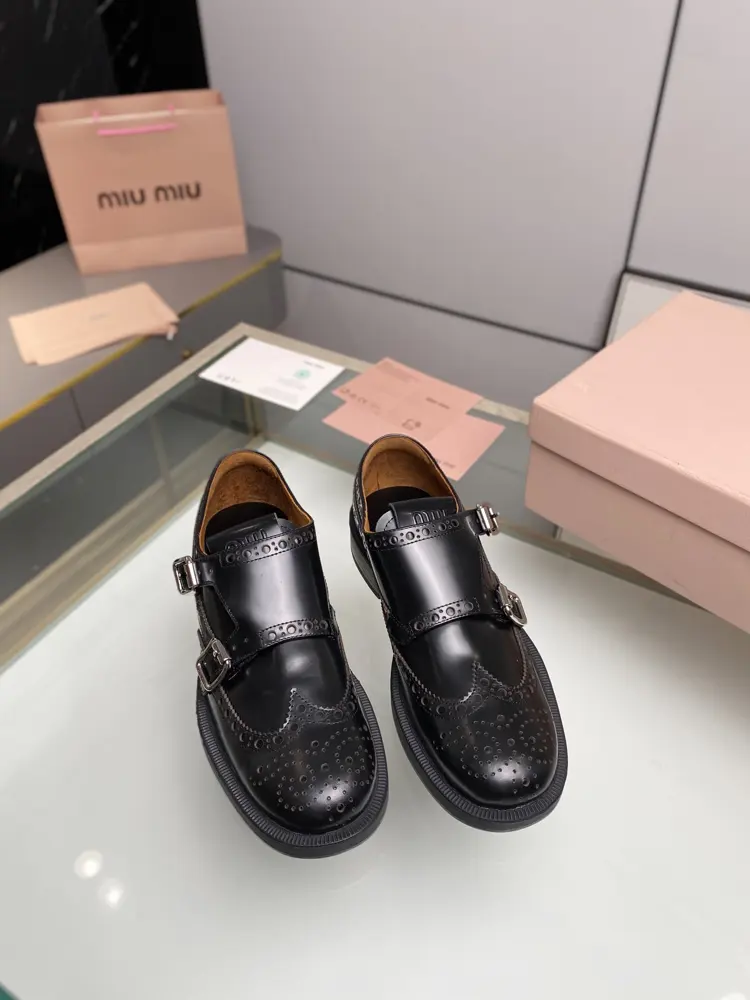 MIUMIU monk leather shoes