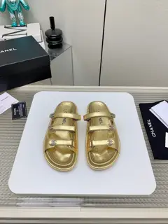 Chanel Velcro Beach Slippers